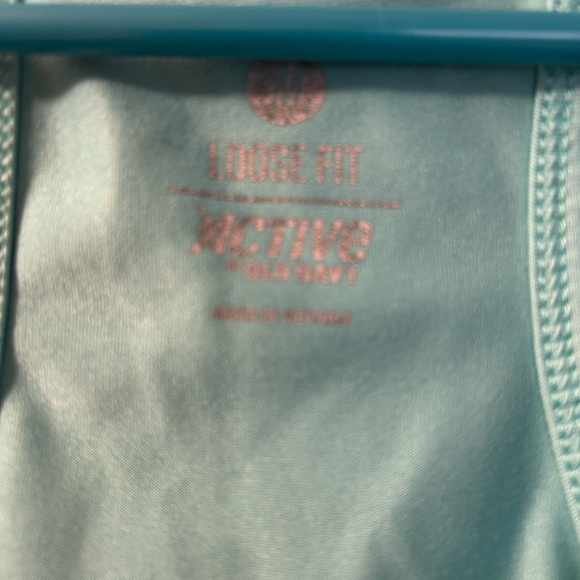 ACTIVE Teal Activewear Top with Under Cropped Tank Underneath/Ballooned Waist - Picture 4 of 8